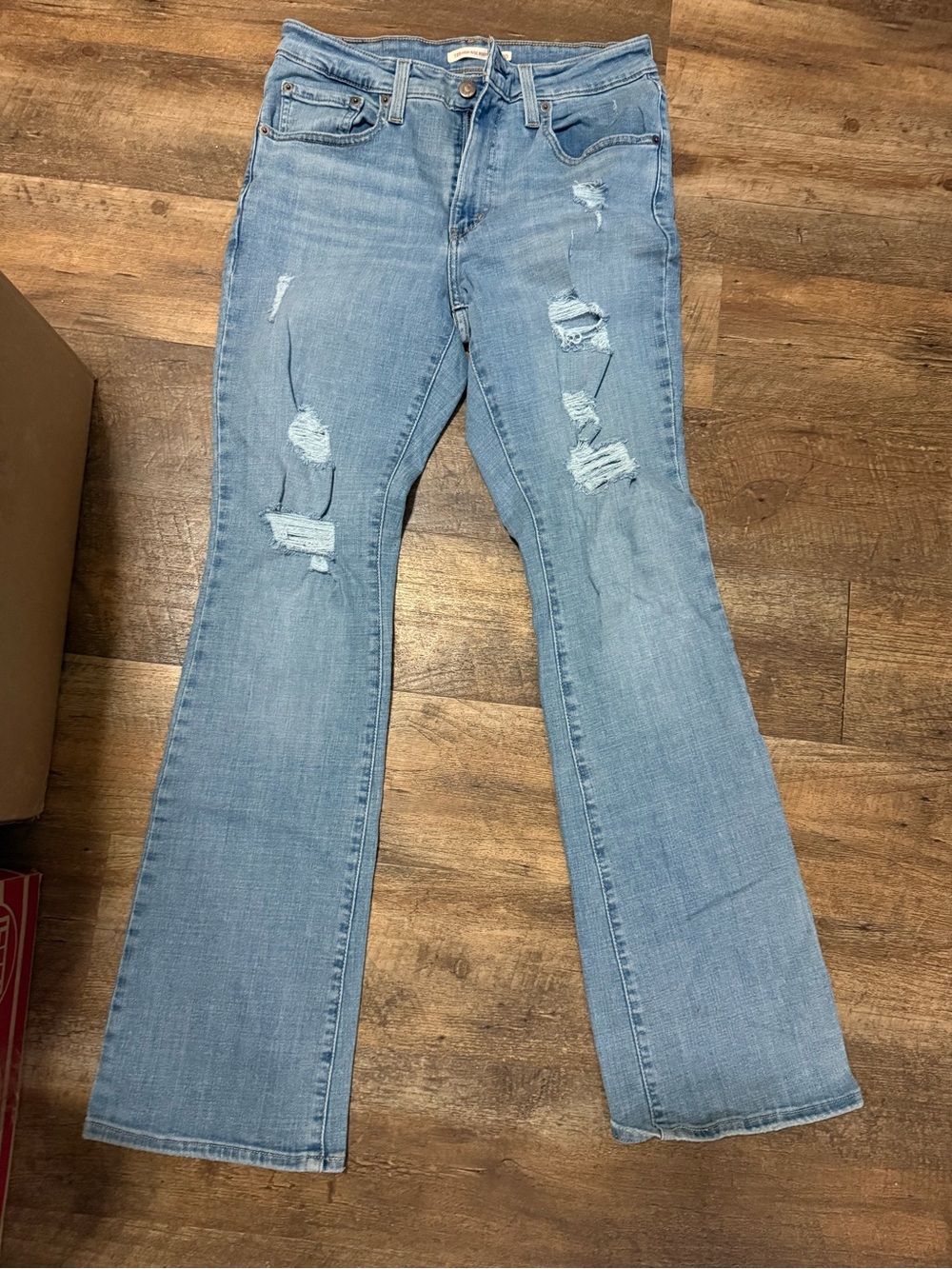 Levi's Light Blue Distressed Flare Jeans
